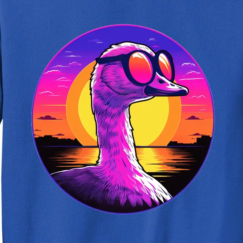 Sunshine Summer Vibes Goose Duck Beach Synthwave Tropical Gift Tall Sweatshirt