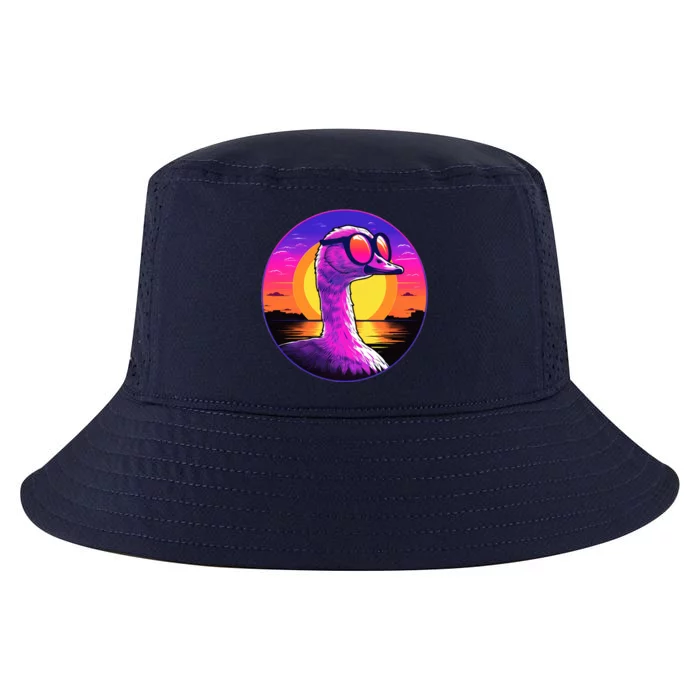 Sunshine Summer Vibes Goose Duck Beach Synthwave Tropical Gift Cool Comfort Performance Bucket Hat