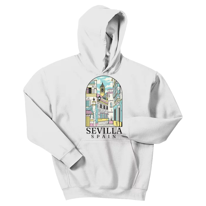 Sevilla Spain Vintage Retro Spanish Souvenir Kids Hoodie