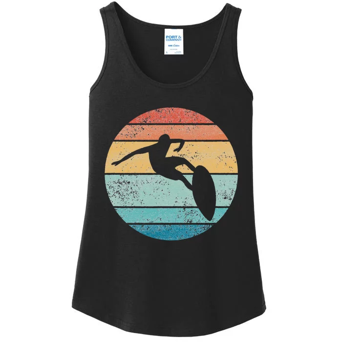 Surfing Surfboard Vintage Retro Surfboarder Surfer Beach Ladies Essential Tank