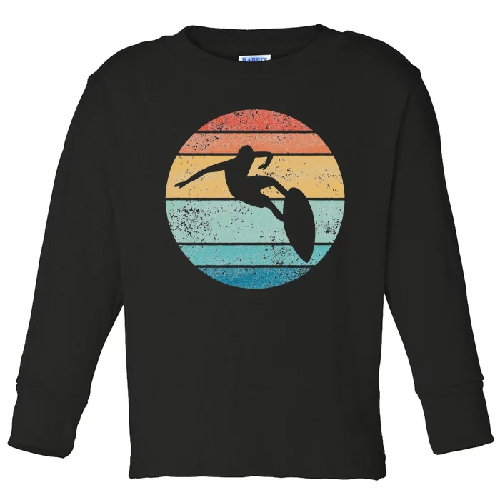 Surfing Surfboard Vintage Retro Surfboarder Surfer Beach Toddler Long Sleeve Shirt