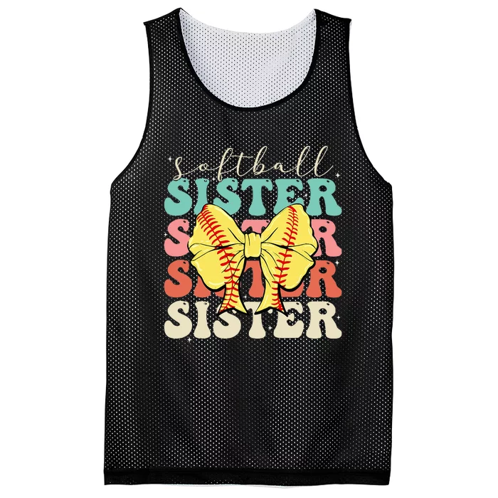 Softball Sister Vintage Sport Lover Sister Mesh Reversible Basketball Jersey Tank