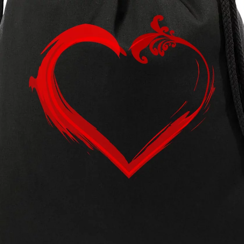 Simple Styled Valentines Heart Drawstring Bag