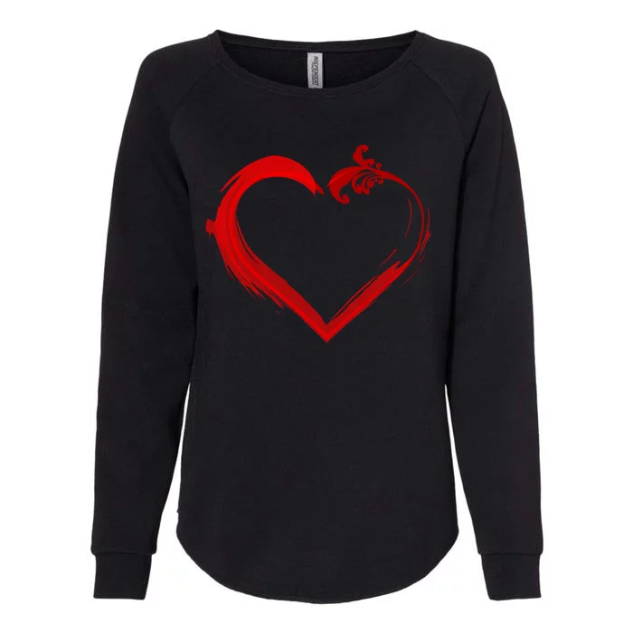 Simple Styled Valentines Heart Womens California Wash Sweatshirt