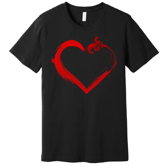 Simple Styled Valentines Heart Premium T-Shirt