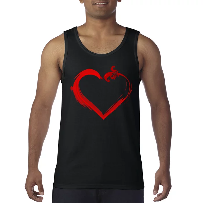 Simple Styled Valentines Heart Tank Top