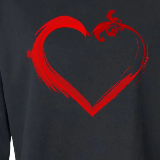 Simple Styled Valentines Heart Cropped Pullover Crew