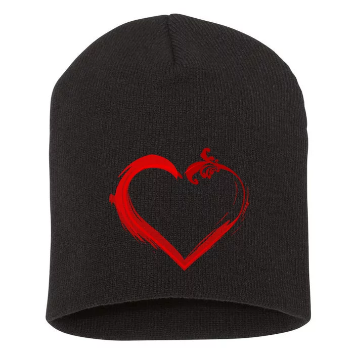 Simple Styled Valentines Heart Short Acrylic Beanie