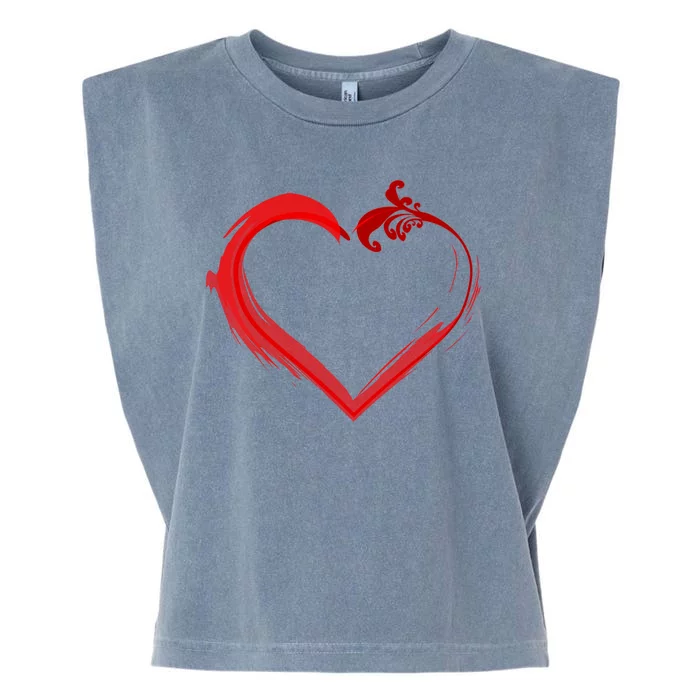 Simple Styled Valentines Heart Garment-Dyed Women's Muscle Tee