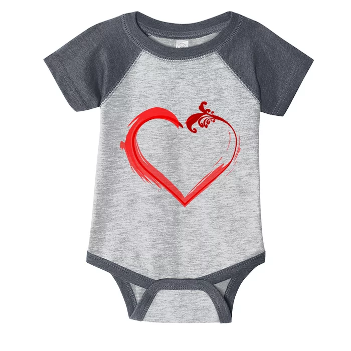 Simple Styled Valentines Heart Infant Baby Jersey Bodysuit