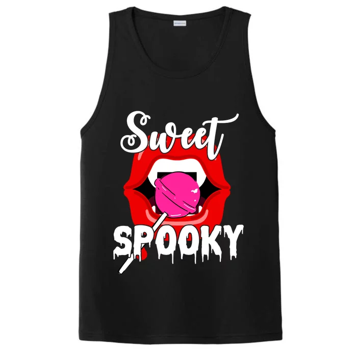 Sweet Spooky Vampire Lips Halloween Performance Tank