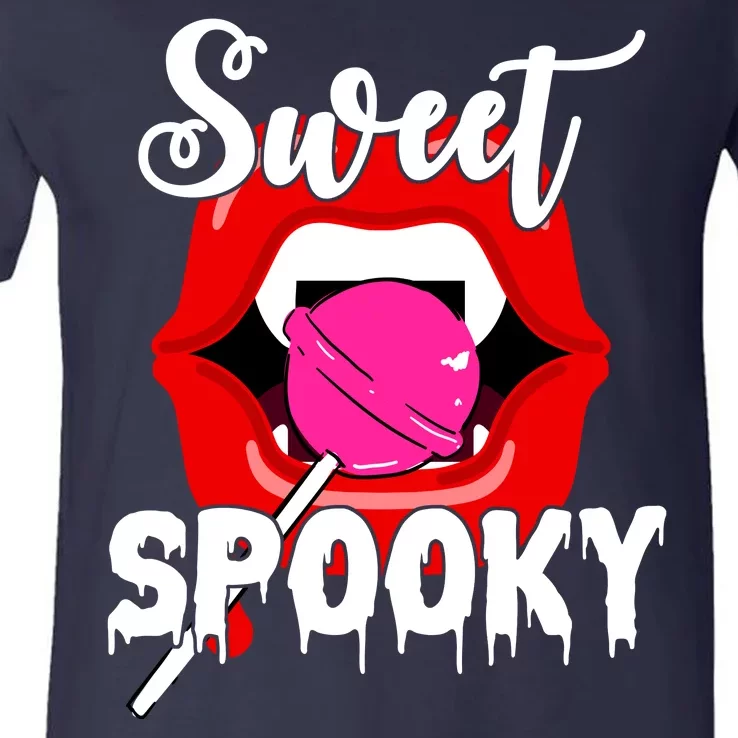 Sweet Spooky Vampire Lips Halloween V-Neck T-Shirt