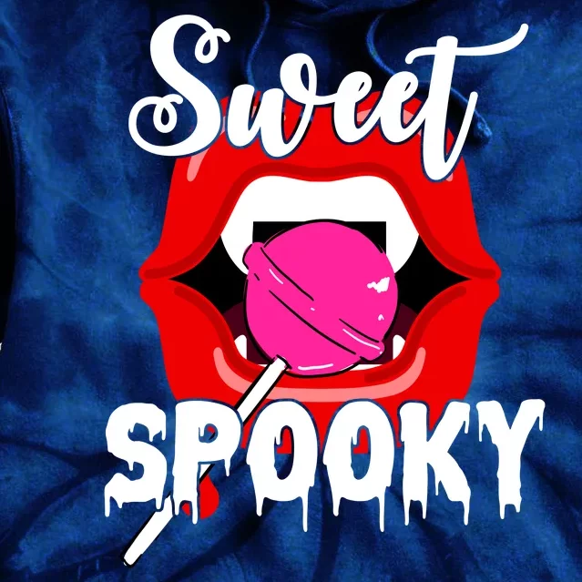 Sweet Spooky Vampire Lips Halloween Tie Dye Hoodie