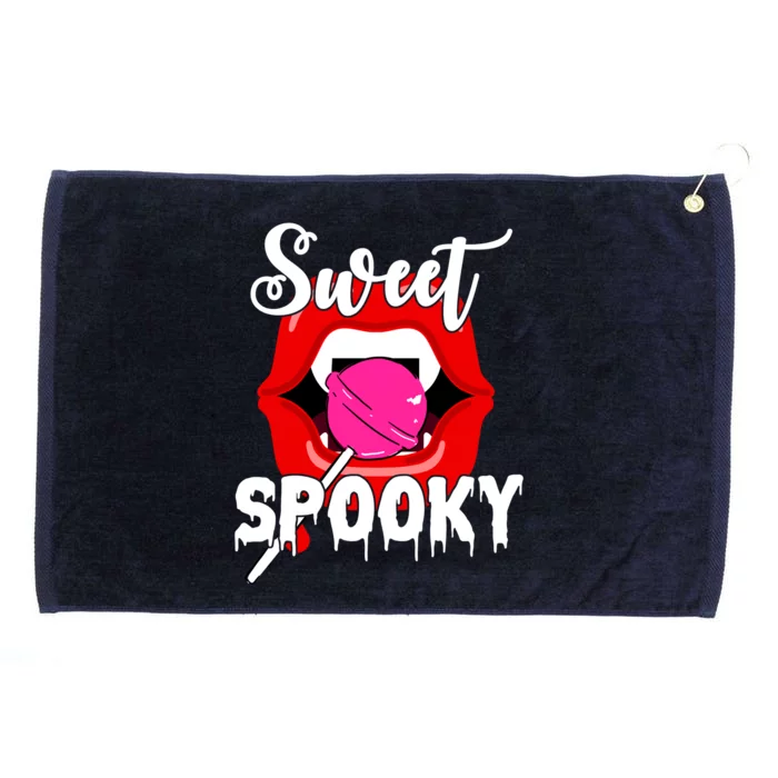 Sweet Spooky Vampire Lips Halloween Grommeted Golf Towel