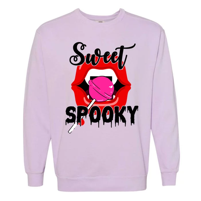 Sweet Spooky Vampire Lips Halloween Garment-Dyed Sweatshirt