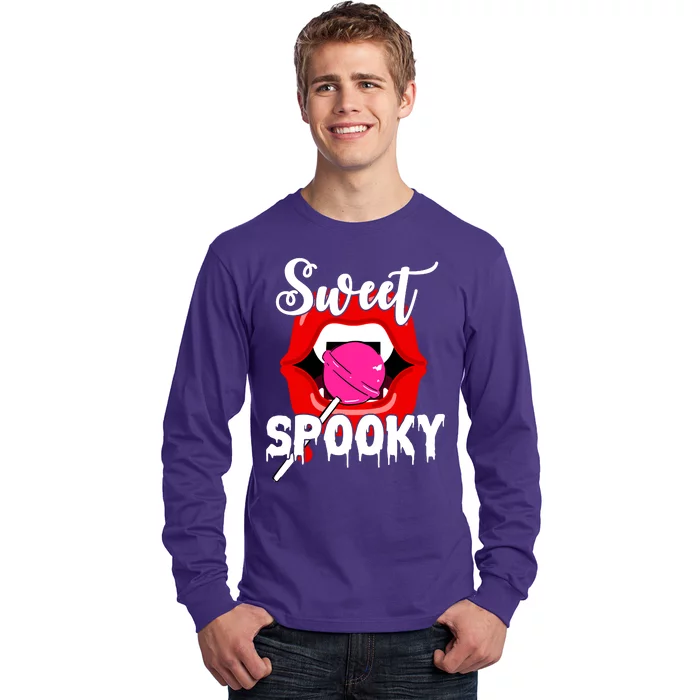 Sweet Spooky Vampire Lips Halloween Long Sleeve Shirt