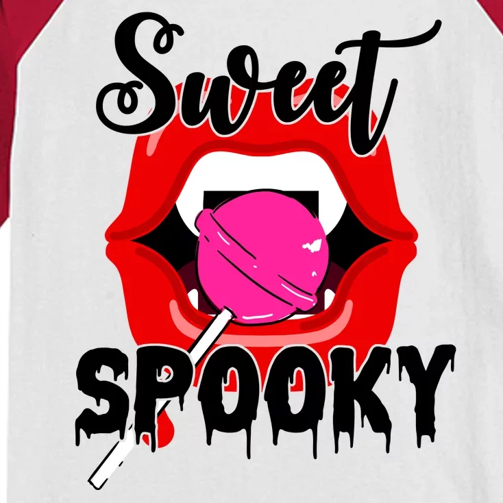 Sweet Spooky Vampire Lips Halloween Kids Colorblock Raglan Jersey