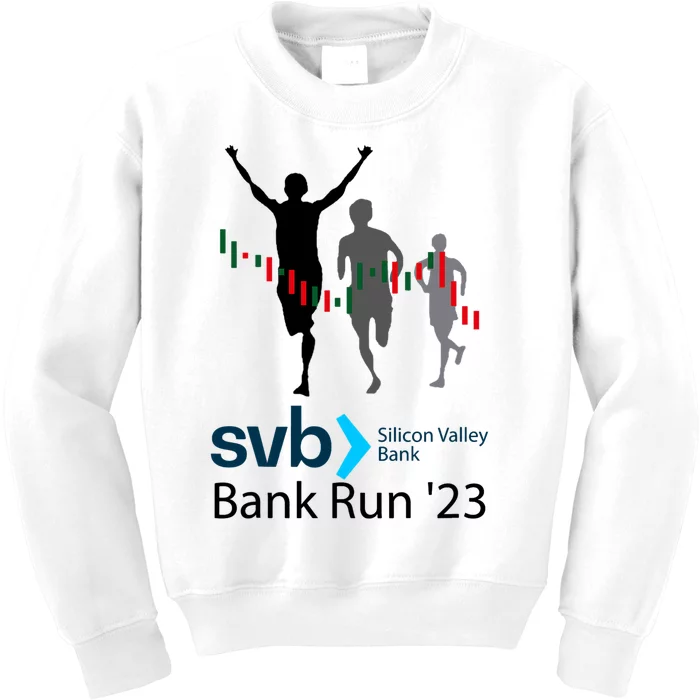 Svb Silicon Valley Bank Run ′23 Kids Sweatshirt