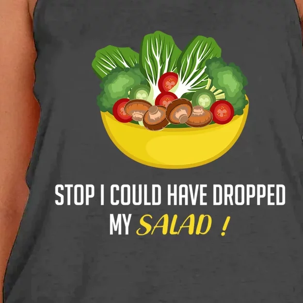 Stop Salad Vegan Great Gift Women's Knotted Racerback Tank