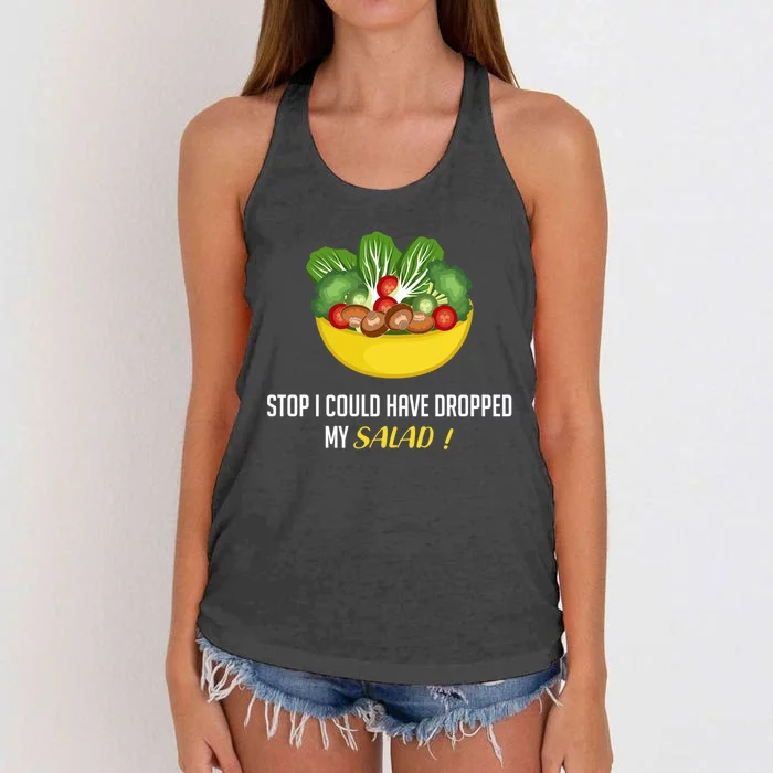 Stop Salad Vegan Great Gift Women's Knotted Racerback Tank