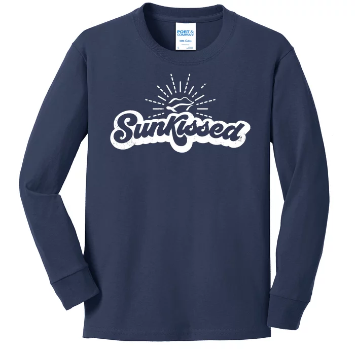 Sunkissed Summer Vacation Vintage Kids Long Sleeve Shirt