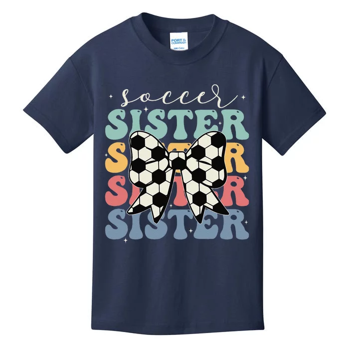 Soccer Sister Vintage Sport Lover Sister Mothers Da Kids T-Shirt