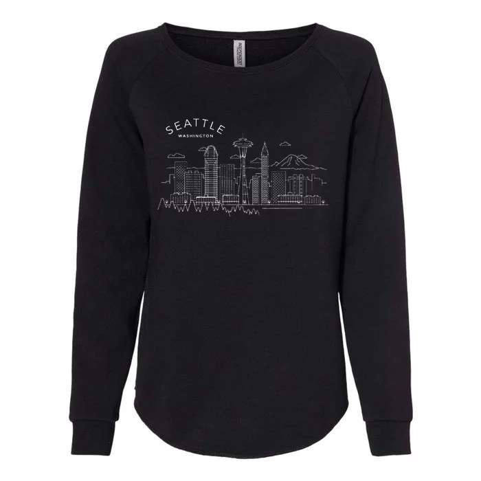 Seattle Skyline Vintage Seattle Washington Womens California Wash Sweatshirt