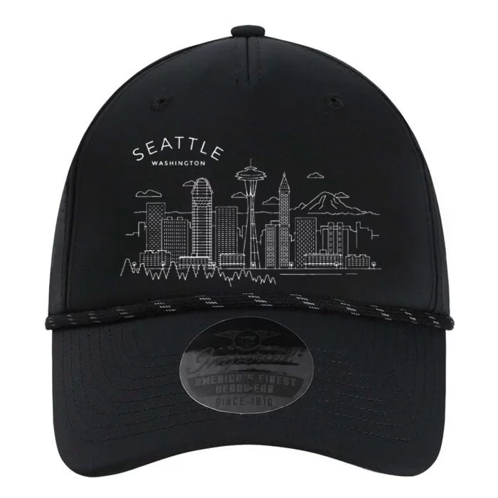 Seattle Skyline Vintage Seattle Washington Performance The Dyno Cap