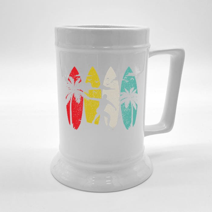 Surfer Surfboard Vintage Surfing Beach Summer Surf Front & Back Beer Stein