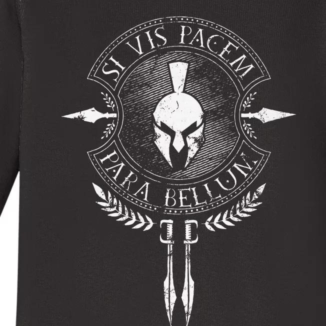 Sparta Si Vis Pacem Para Bellum Baby Long Sleeve Bodysuit