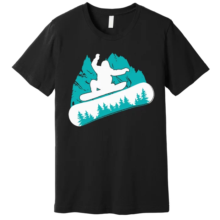 Snowboarding Snowboarder Vintage Winter Sports Holiday Premium T-Shirt