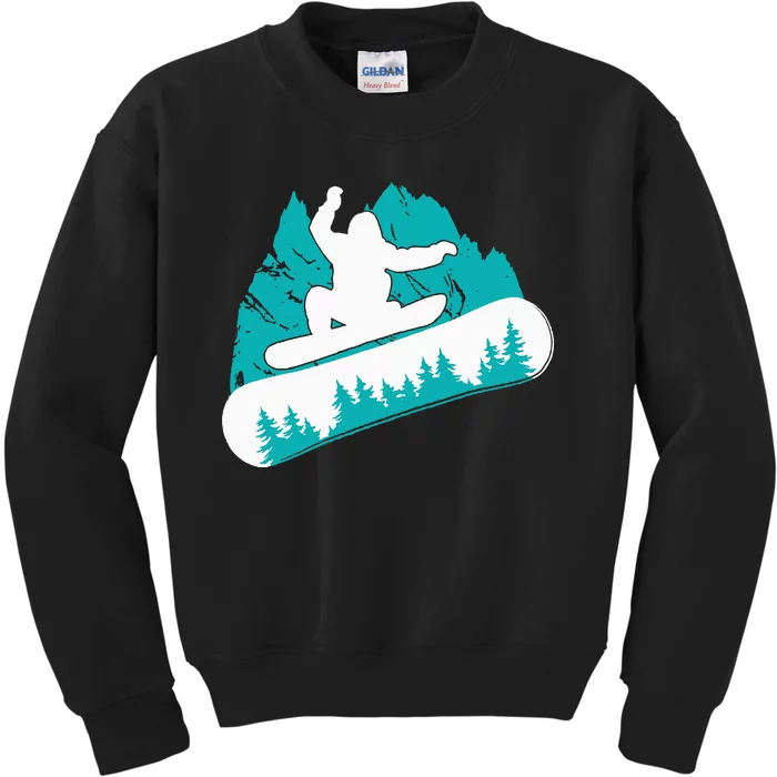 Snowboarding Snowboarder Vintage Winter Sports Holiday Kids Sweatshirt