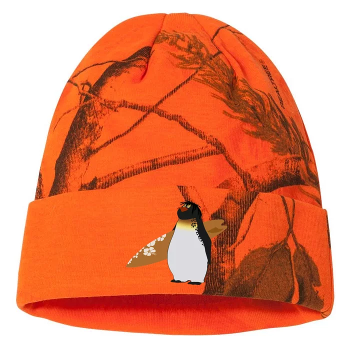 Surfing Surfboard Vintage Classic Retro Surfboarder Penguin Gift Kati - 12in Camo Beanie