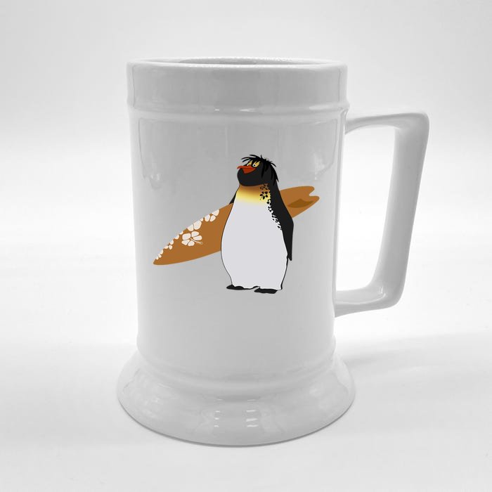 Surfing Surfboard Vintage Classic Retro Surfboarder Penguin Gift Front & Back Beer Stein