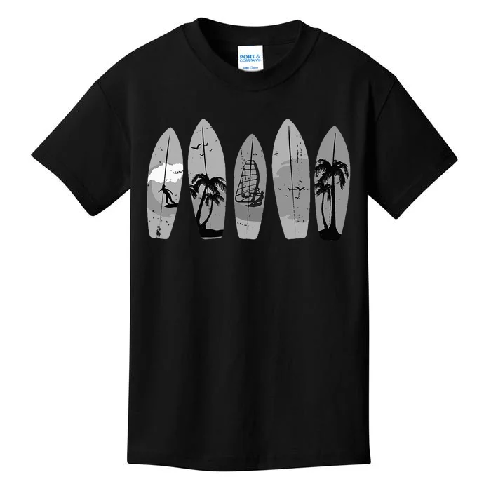 Surfing Surfboard Vintage Classic Retro Surfboarder Surfer Kids T-Shirt