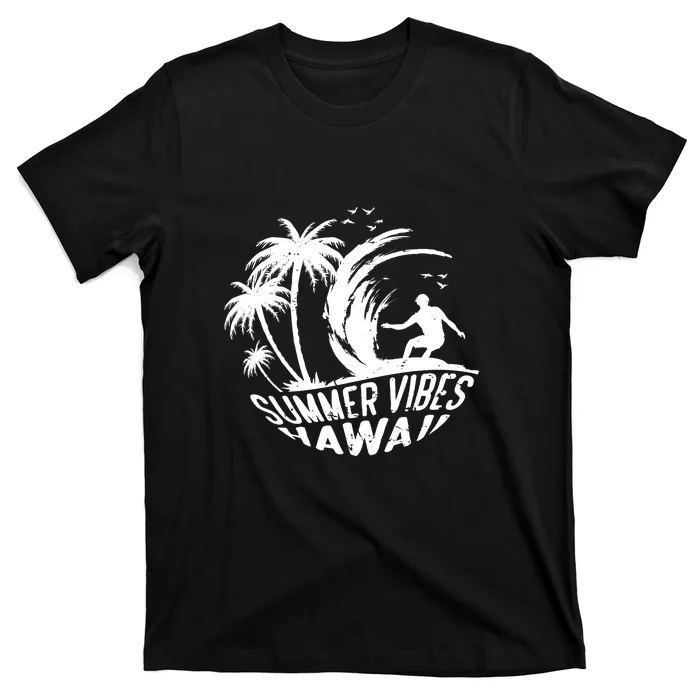 Surfing Summer Vibes Hawaii Surfing Vintage Gift T-Shirt