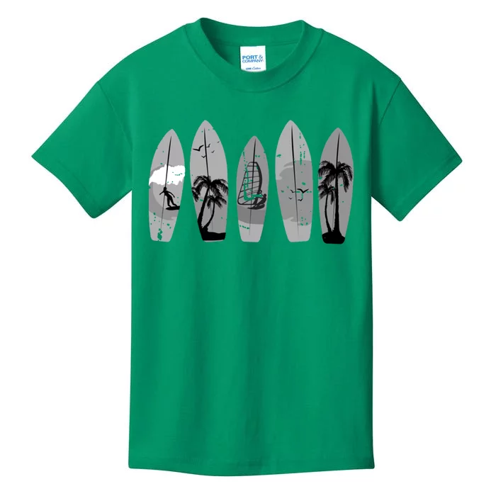 Surfing Surfboard Vintage Classic Retro Surfboarder Surfer Kids T-Shirt