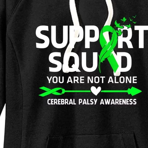 Support Squad Warrior Cerebral Palsy Awareness Feather Gift Women's Fleece Hoodie