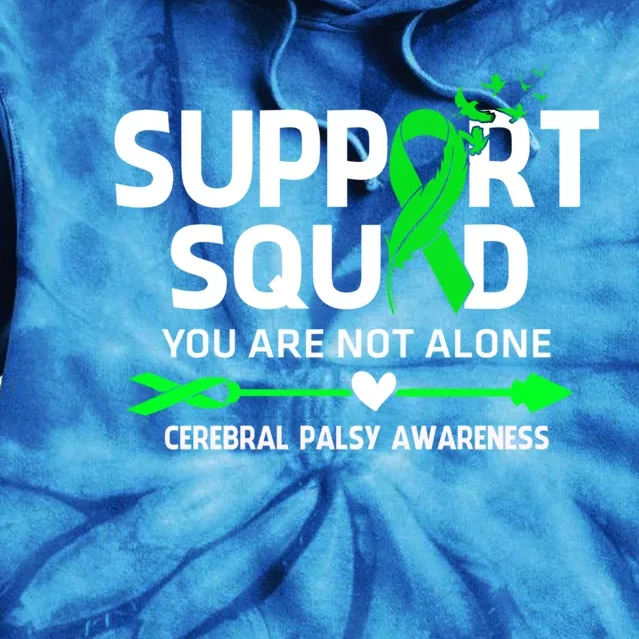 Support Squad Warrior Cerebral Palsy Awareness Feather Gift Tie Dye Hoodie