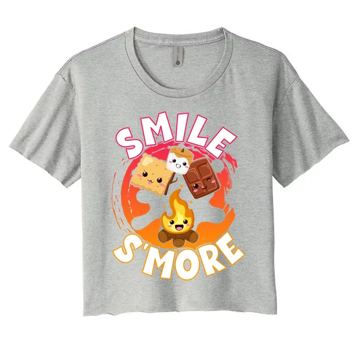 Smile S'more Weekend Clamping Great Gift Women's Crop Top Tee