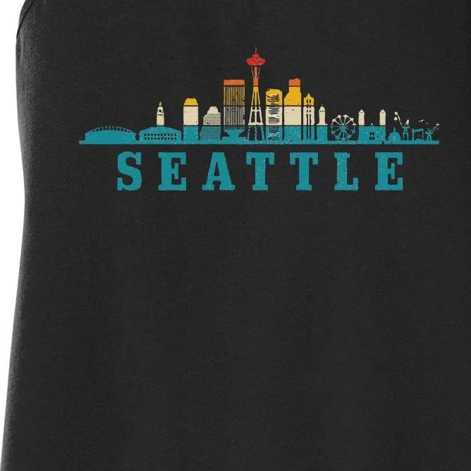 Seattle Skyline Washington Vintage Pride Retro Women's Racerback Tank