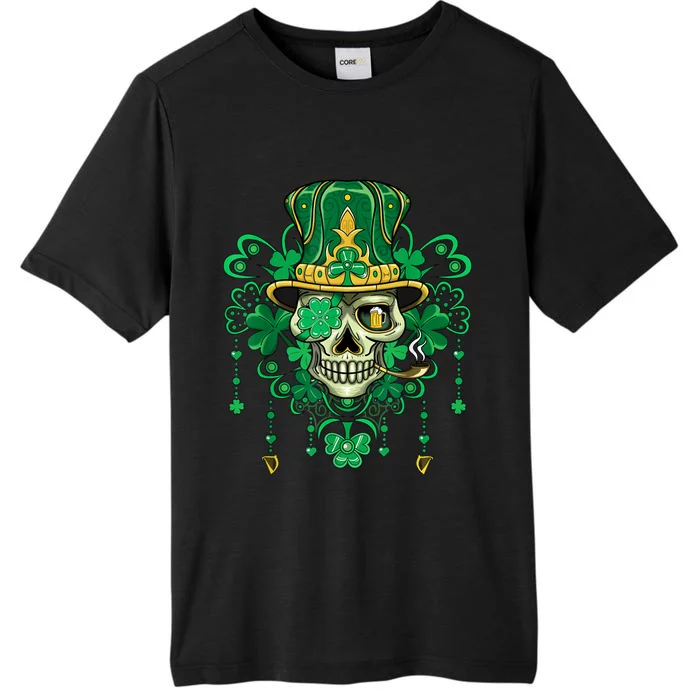 Sugar Skull Wearing Irish Leprechaun Hat St. PatrickS Day ChromaSoft Performance T-Shirt