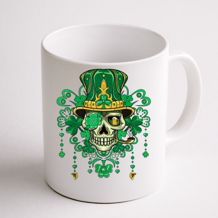 Sugar Skull Wearing Irish Leprechaun Hat St. PatrickS Day Front & Back Coffee Mug