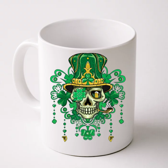 Sugar Skull Wearing Irish Leprechaun Hat St. PatrickS Day Front & Back Coffee Mug