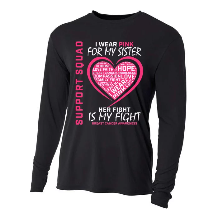 Support Squad Wear Pink Sister Breast Cancer Awareness Fight Cooling Performance Long Sleeve Crew