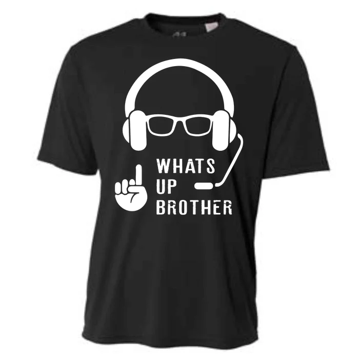 Sketch Streamer Whats Up Brother Cooling Performance Crew T-Shirt