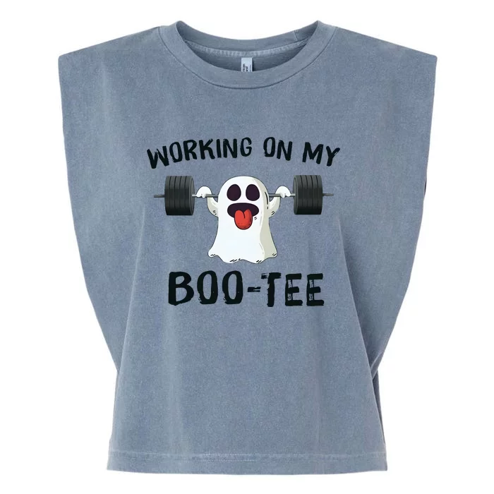 Spooky Season Working On My Boote Halloween Garment-Dyed Women's Muscle Tee