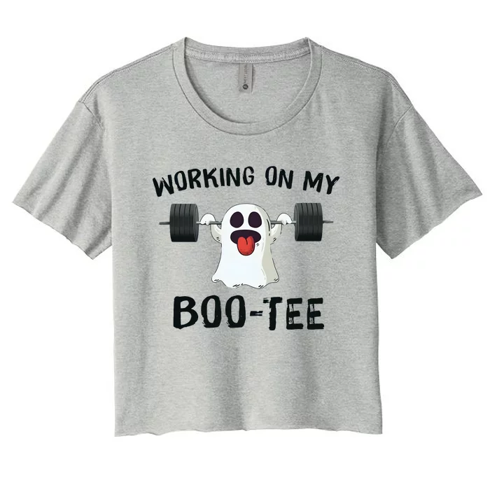 Spooky Season Working On My Boote Halloween Women's Crop Top Tee