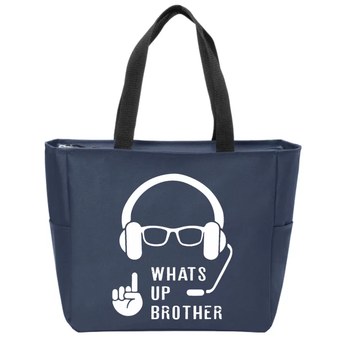 Sketch Streamer Whats Up Brother Zip Tote Bag