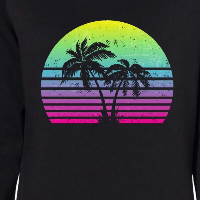 Summertime Synthwave Sunset With Palms Womens California Wash Sweatshirt